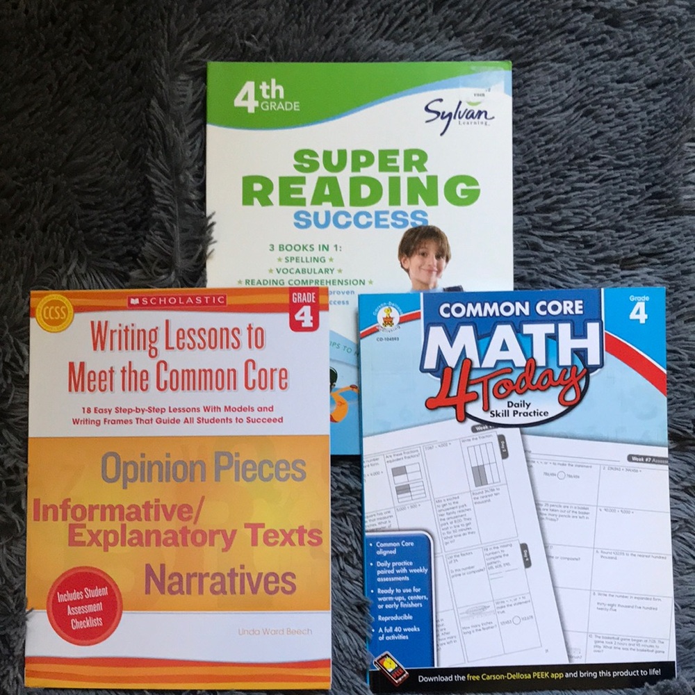 Sylvan Learning Super Reading Success & Common Core Workbooks 4th Grade Lot NEW